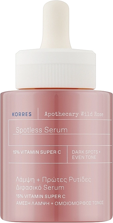 Korres Двухфазная сыворотка для лица Apothecary Wild Rose Spotless Serum 15% Vitamin Super C - фото N1