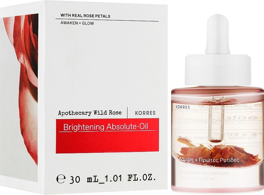 Korres Олія для обличчя з пелюстками троянд Apothecary Wild Rose Brightening Absolute Oil - фото N2