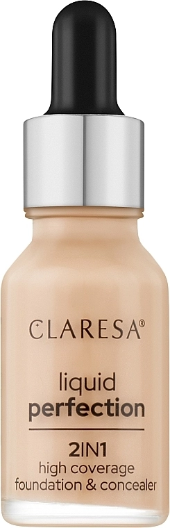 Claresa Liquid Perfection 2in1 High Coverage Foundation&Concealer Консилер і база під макіяж 2 в 1 - фото N1