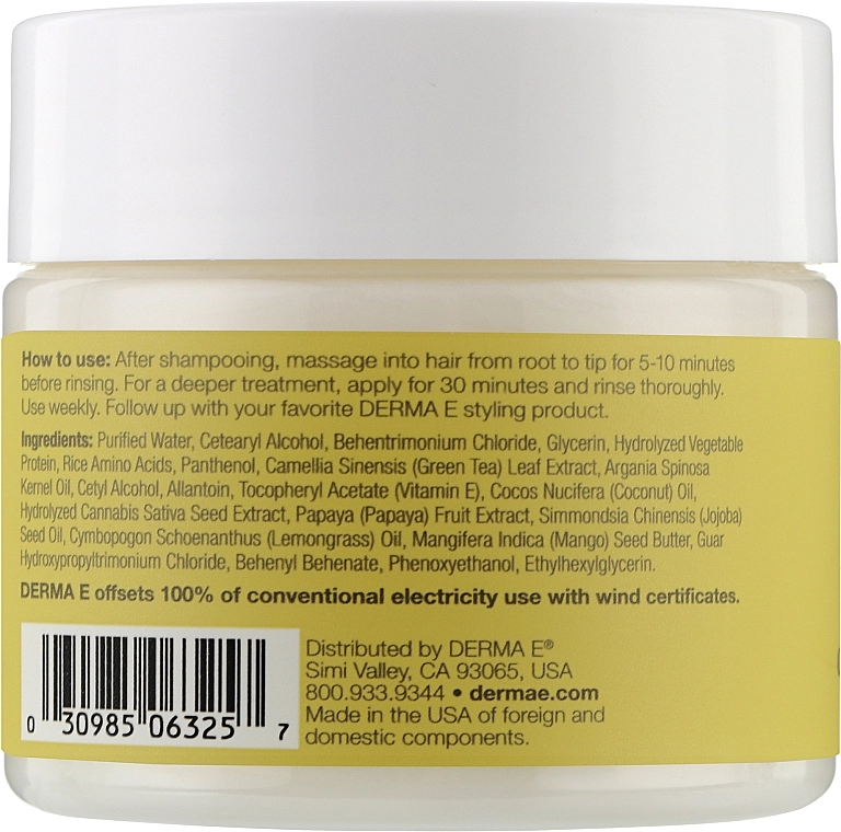Derma E Восстанавливающее средство для глубокого кондиционирования волос Recover & Repair Deep Conditioning Treatment Mask - фото N2
