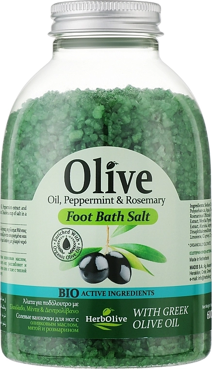 Madis Соль для ванночек для ног HerbOlive Foot Bath Salt - фото N1