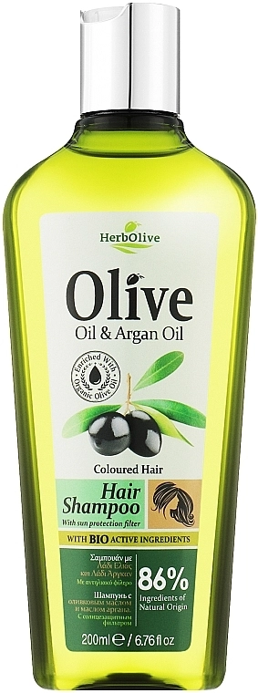 Madis Шампунь для окрашенных волос с аргановым маслом HerbOlive Shampoo For Coloured Hair With Argan Oil - фото N2