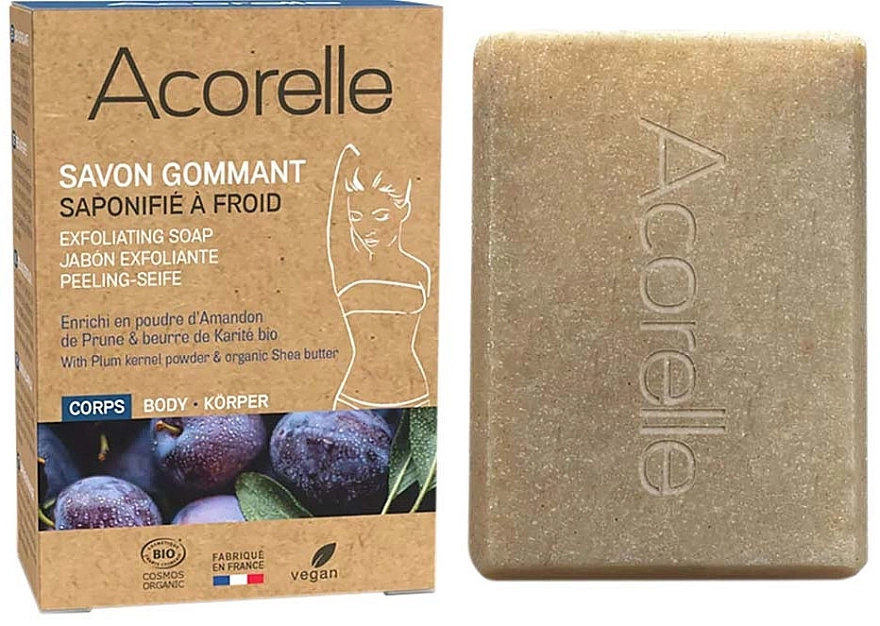 Acorelle Відлущувальне мило для тіла Exfoliating Soap With Plum Kernel Powder - фото N1