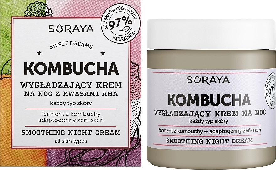 Soraya Розгладжувальний нічний крем з AHA-кислотами Kombucha Smoothing Night Cream - фото N2