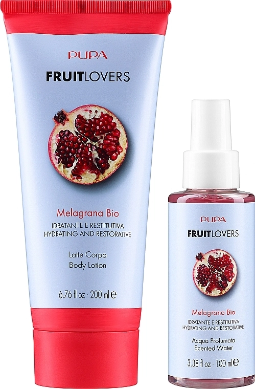 Pupa Набір Fruit Lovers Pomegranate (sh/milk/200ml + b/spray/100ml + box) - фото N2