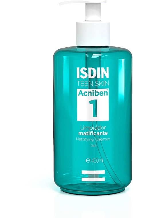 Isdin Гель для вмивання, матувальний Teen Skin Acniben Mattifying Cleansing Gel - фото N1