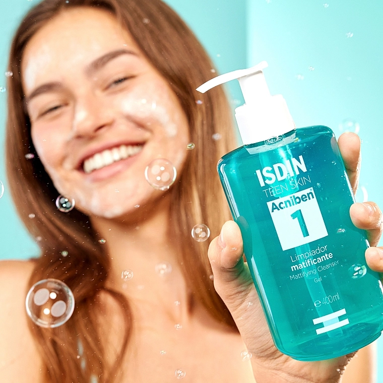 Isdin Гель для вмивання, матувальний Teen Skin Acniben Mattifying Cleansing Gel - фото N2