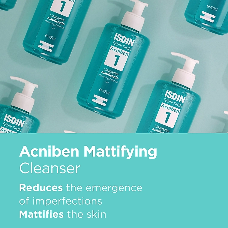 Isdin Гель для вмивання, матувальний Teen Skin Acniben Mattifying Cleansing Gel - фото N3