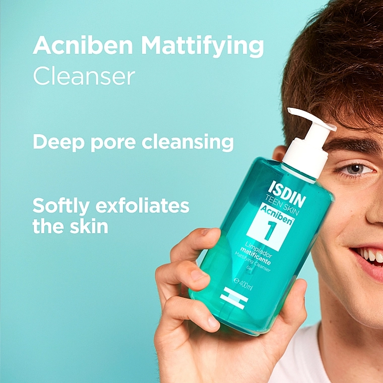 Isdin Гель для вмивання, матувальний Teen Skin Acniben Mattifying Cleansing Gel - фото N4