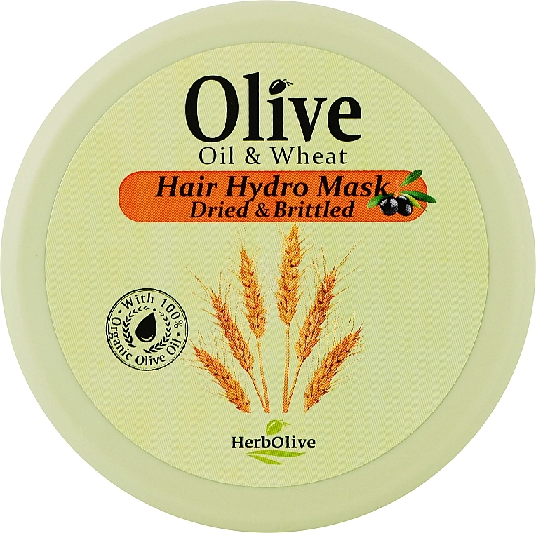 Madis Маска для сухого волосся з пшеницею та олією оливи HerbOlive Hydro Hair Mask Olive Oil & Wheat - фото N1