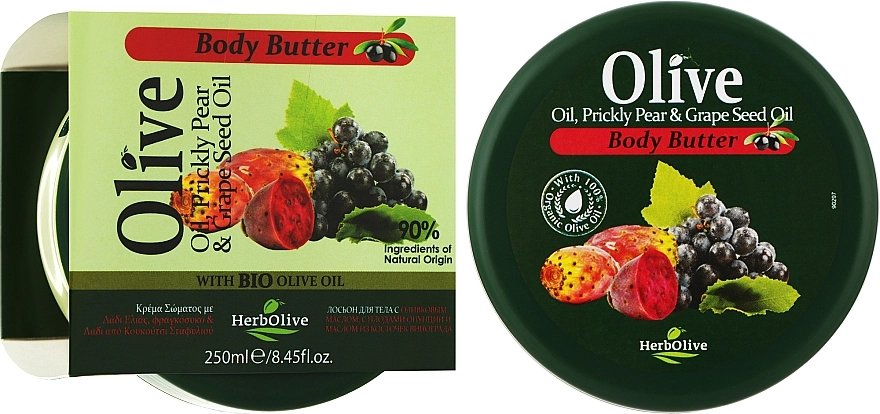 Madis Олія для тіла з опунцією і олією виноградних кісточок HerbOlive Olive & Prickly Pear & Grape Seed Oil Body Butter - фото N2