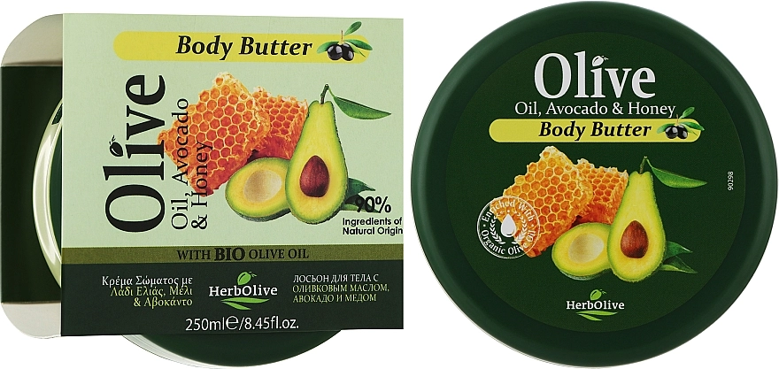 Madis Олія для тіла з медом і авокадо HerbOlive Olive Oil Avocado & Honey Body Butter - фото N2