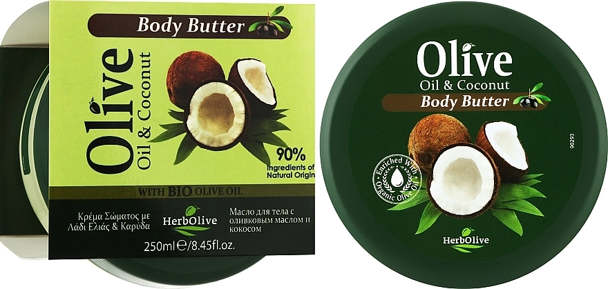 Madis Лосьйон для тіла з кокосом HerbOlive Olive Oil & Coconut Body Butter - фото N2