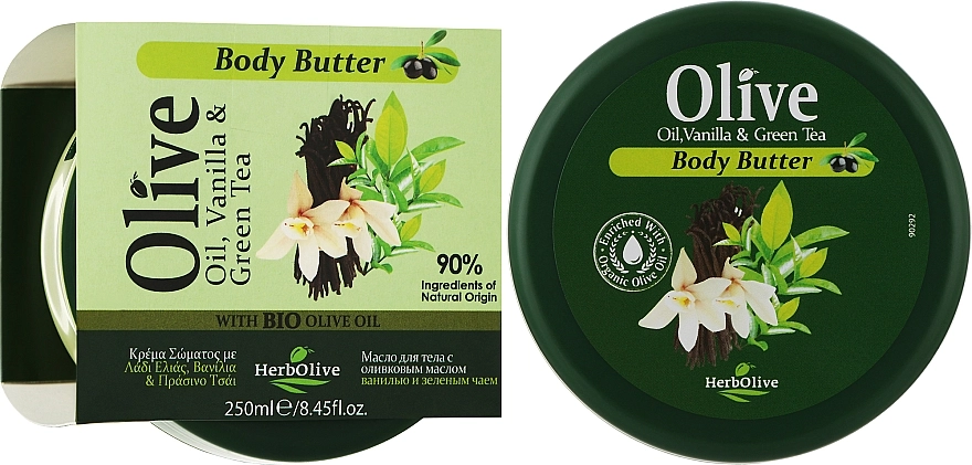 Madis Лосьйон для тіла з ваніллю і зеленим чаєм HerbOlive Olive Oil Vanilla & Green Tea Body Butter - фото N2