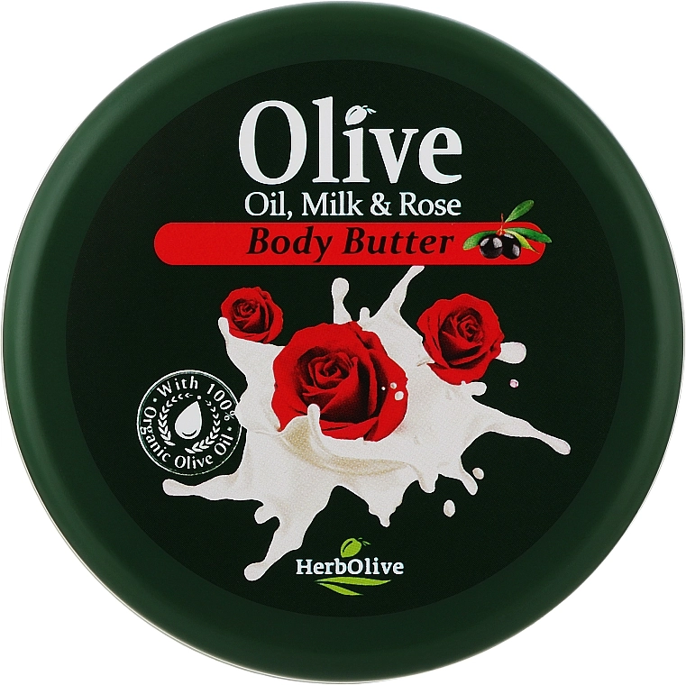 Madis Олія для тіла з молоком і екстрактом олії троянди HerbOlive Olive Oil Milk & Rose Body Butter - фото N1