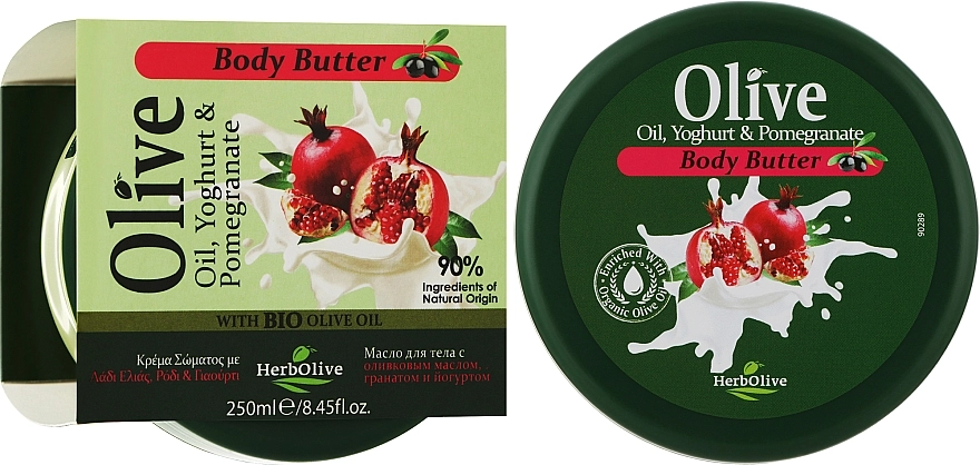 Madis Лосьйон для тіла з йогуртом та екстрактом граната HerbOlive Olive Oil Yoghurt & Pomegranate Body Butter - фото N2