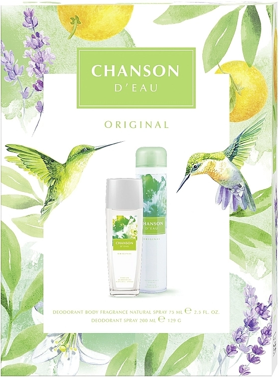 Coty Chanson Dʻeau Original Набор (deo/spray/75ml + deo/200ml) - фото N1