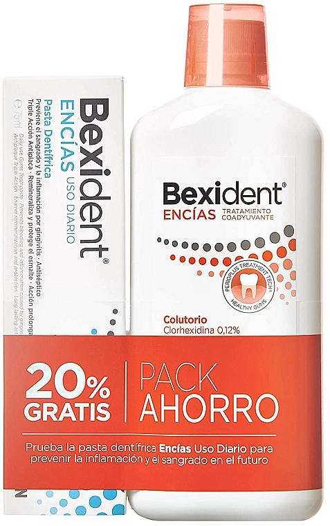 Isdin Набор Bexident Encias (toothpaste/75ml + mouth/wash/500ml) - фото N1
