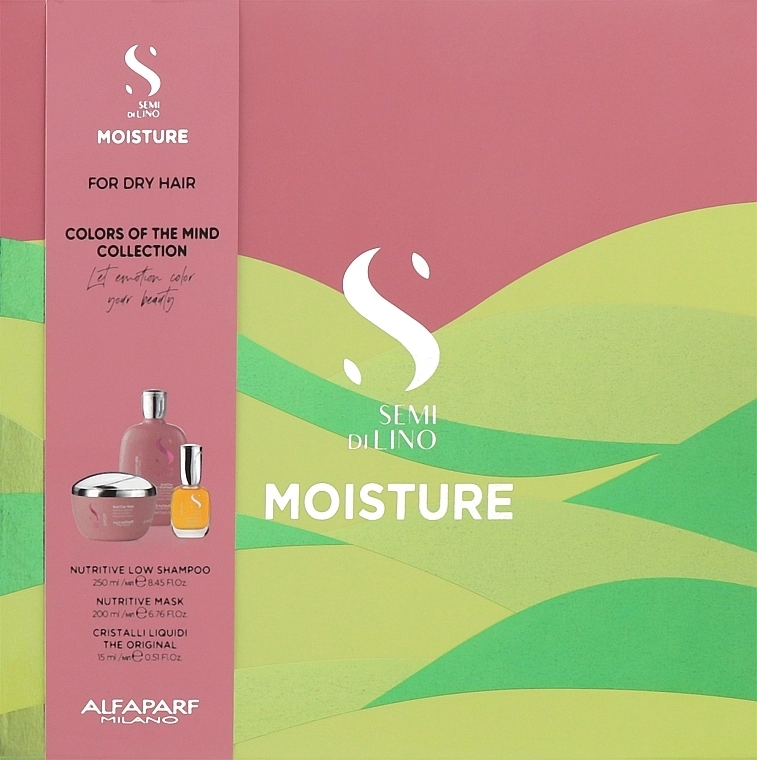 Alfaparf Набір Semi di Lino Moisture Holiday Kit 2022 (shmp/250ml + mask/200ml + serum/15ml) - фото N1