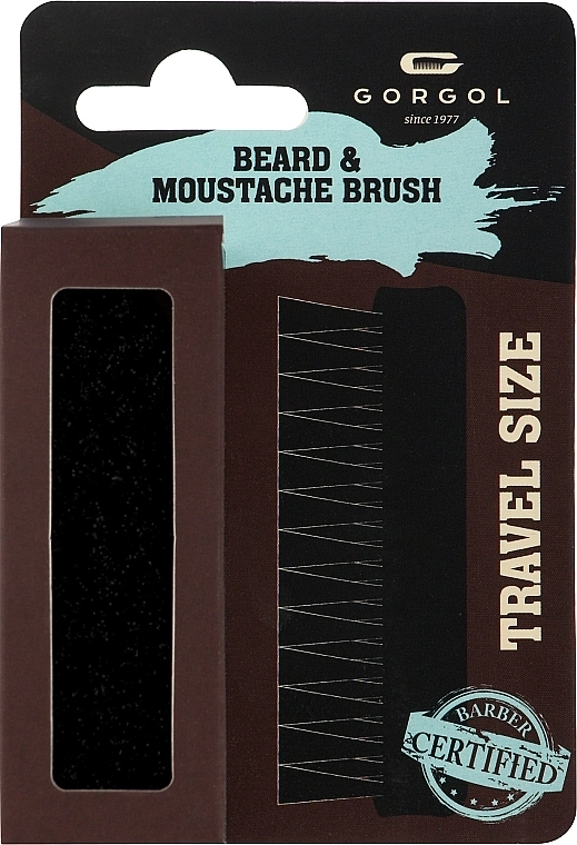 Gorgol Щітка для бороди та вусів із щетиною кабана, плоска, 5 рядків - фото N3