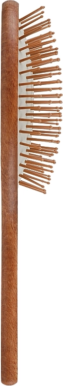 Gorgol Расческа для волос на резиновой подушке с пластиковыми зубчиками, 9 рядов, прямая, темная - фото N2