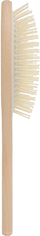 Gorgol Расческа для волос на резиновой подушке с пластиковыми зубчиками, 11 рядов, прямая, светлая - фото N2