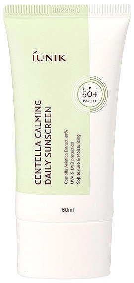 IUNIK Сонцезахисний крем з екстрактом центели Centella Calming Daily Sunscreen SPF50+ - фото N2