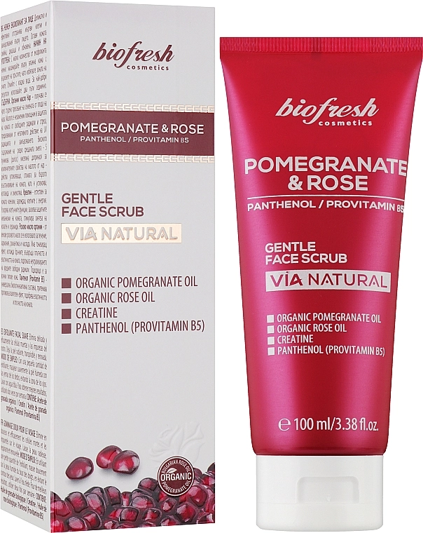 BioFresh Нежный скраб для лица "Гранат и Роза" Via Natural Pomergranate & Rose Gentle Face Scrub - фото N2