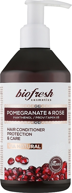 BioFresh Бальзам-кондиционер для волос "Гранат и роза" Via Natural Pomergranate & Rose Hair Conditioner Protection & Care - фото N1