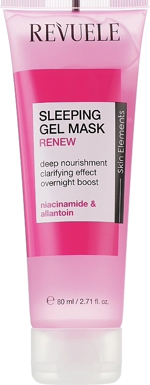 Нічна відновлювальна гелева маска для обличчя - Revuele Sleeping Gel Mask Renew, 80 мл - фото N1