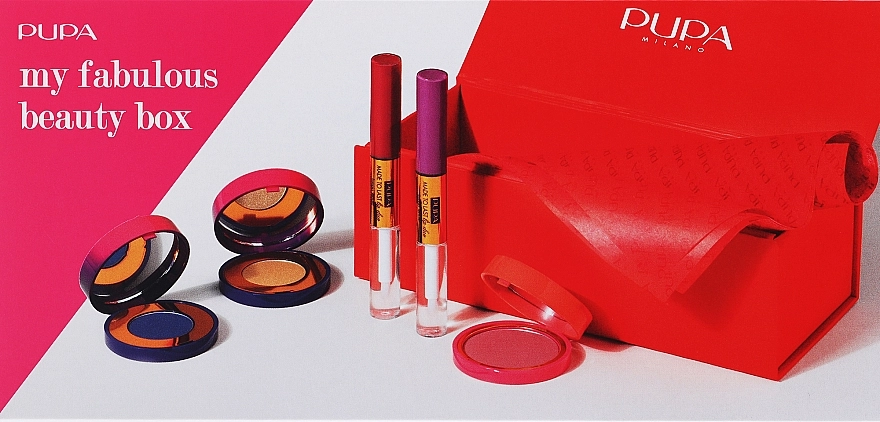 Pupa Набір My Fabulous Beauty Box (eyeshadow/2x2,5g + lipstick/2x4ml + blush/4g) - фото N1