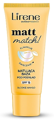 Lirene Matt Match! Foundation SPF15 Матирующая база под тональный крем SPF 15 - фото N1