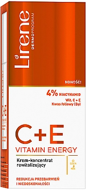 Lirene Восстанавливающий крем для лица C + E Vitamin Energy Cream - фото N1