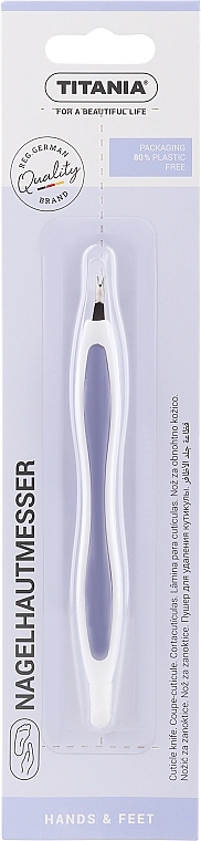 Titania Нож для удаления кутикулы, бело-фиолетовый - фото N1