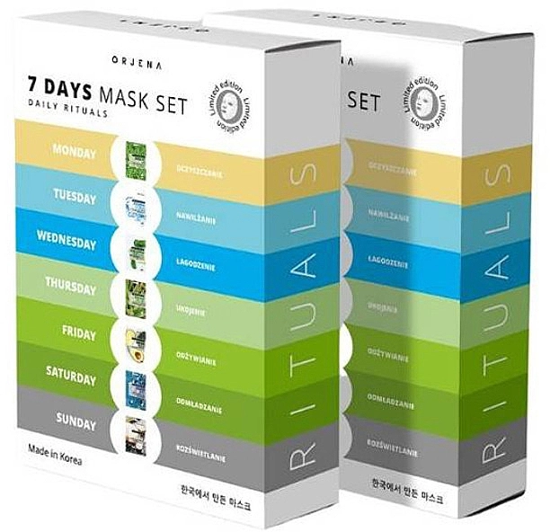 Orjena Набор тканевых масок, 7 продуктов 7 Days Daily Rituals Mask Set - фото N1