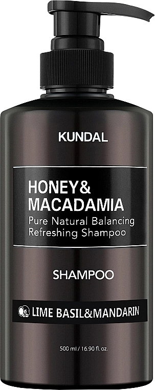 Шампунь "Лайм, Базилик и Мандарин" - Kundal Honey & Macadamia Shampoo Lime Basil & Mandarin, 500 мл - фото N1