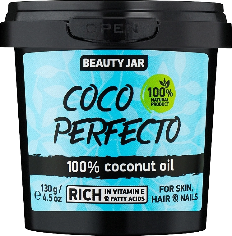 Beauty Jar 100% кокосовое масло для кожи, волос и ногтей Coco Perfecto 100% Coconut Oil For Skin, Hair & Nails - фото N1