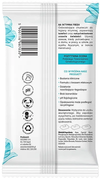 AA Освіжальні серветки для інтимної гігієни, 15 шт. Intimate Fresh Hygiene Wipes - фото N2