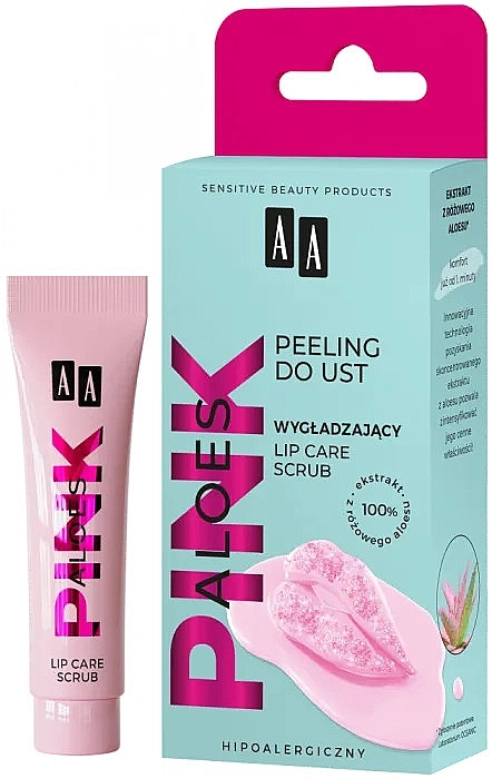 AA Розгладжувальний скраб для губ Aloes Pink Lip Care Scrub - фото N1