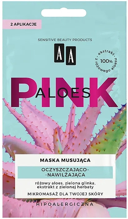 AA Очищувальна і зволожувальна маска для обличчя Aloes Pink Cleansing & Moisturizing Mask - фото N1