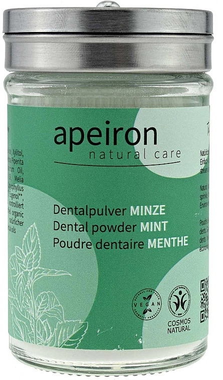 Apeiron Зубная паста в порошке "Мята", без фтора Dental Powder Mint - фото N1