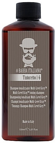 Barba Italiana Тонувальний шампунь для чоловіків Tintoretto 1/6 Multi Level Grey Tonning Shampoo - фото N1