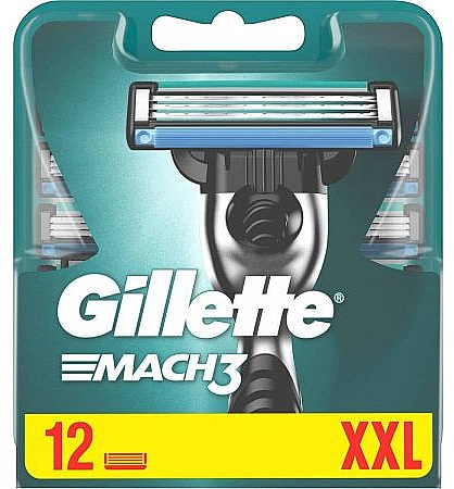 Gillette Сменные картриджи для бритья мужские, 12 шт. Mach3 - фото N1