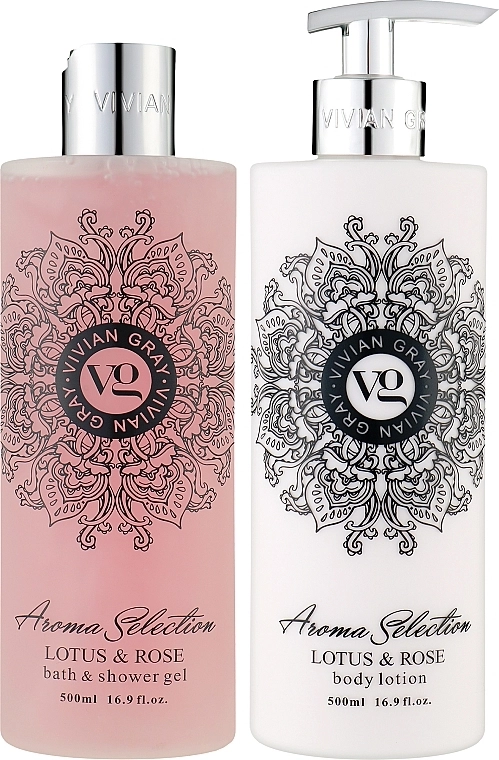 Vivian Gray Набір Aroma Selection Lotus & Rose (sh/gel/250ml + b/lot/250ml) - фото N2