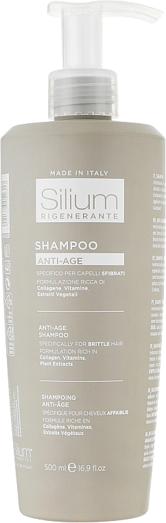 Silium Антивозрастной регенерирующий шампунь для ломких волос Anti-Age Regenerating Shampoo - фото N2
