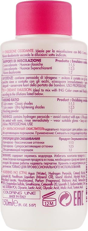 ING Professional Окислювальна емульсія 3% Color-ING Oxidante Emulsion - фото N2