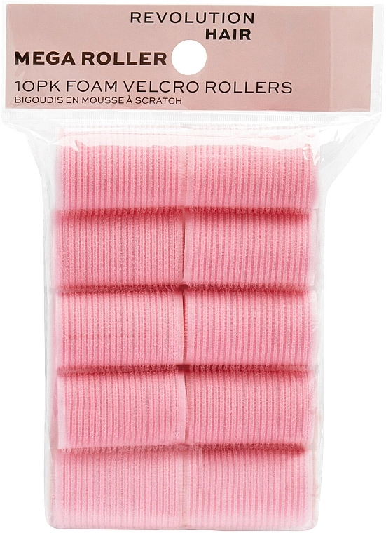 Revolution Haircare Бігуді-липучки, рожеві, 10 шт. Mega Pink Velcro Heatless Rollers - фото N1