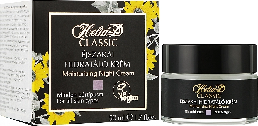 Helia-D Крем ночной увлажняющий для лица Classic Moisturising Night Cream For All Skin Types - фото N2