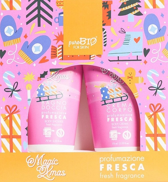 PuroBio Cosmetics Набор Magic Xmas Fresh Fragrance (sh/gel/75ml + b/cr/75ml) - фото N1