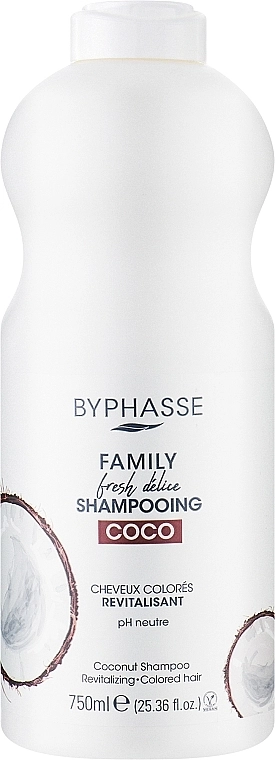 Byphasse Шампунь для фарбованого волосся з кокосом Family Fresh Delice Shampoo - фото N1